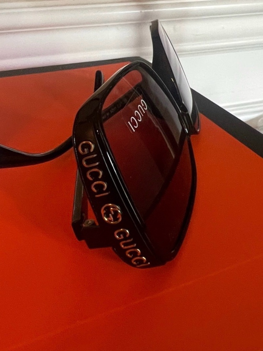 AUTH. Gucci Black Frame Sunglasses with Purple Gradient Lenses - Picture 6 of 6